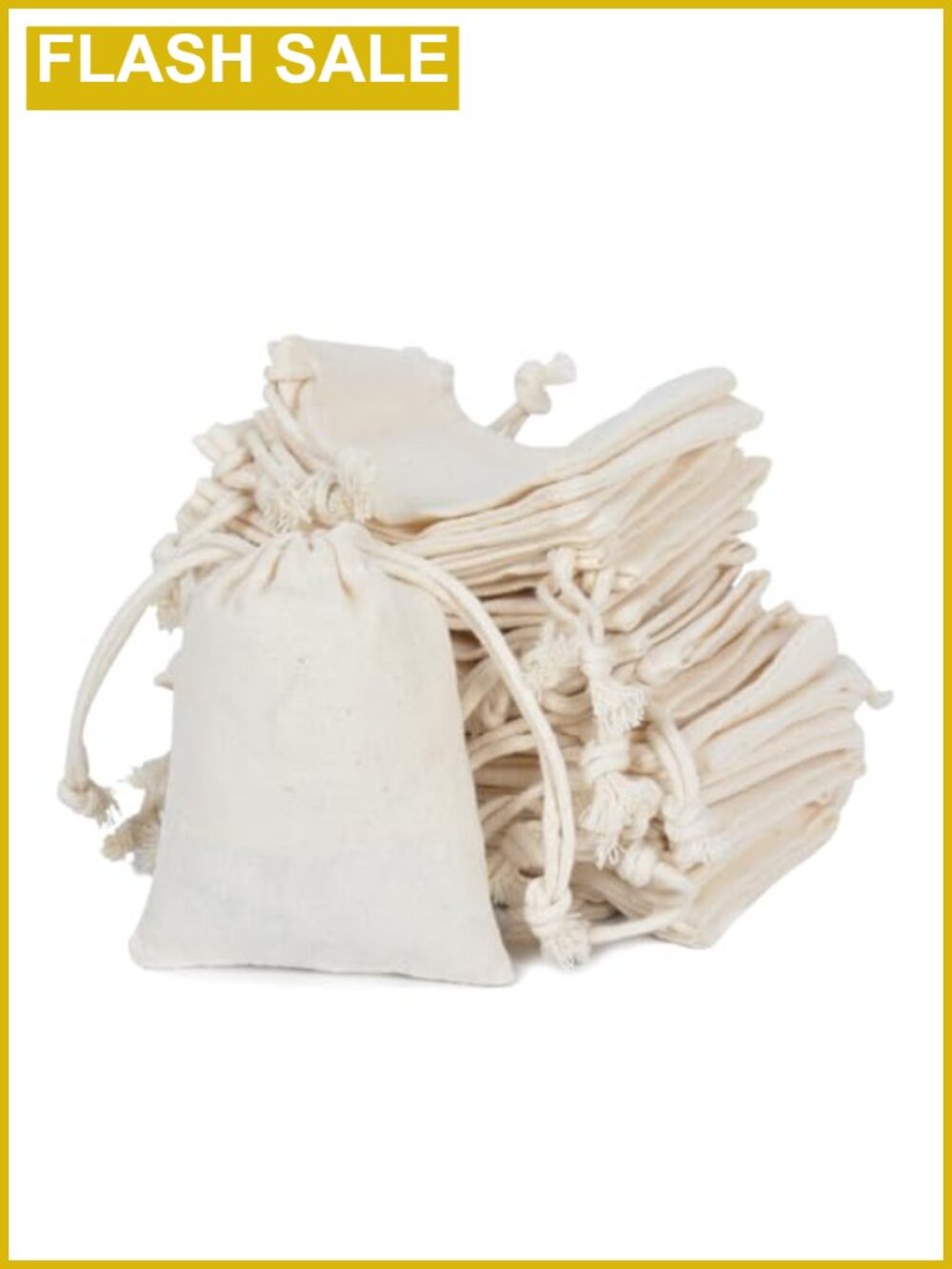 50 Cotton Muslin Drawstring Sachet Pouch Bags for Gift DIY